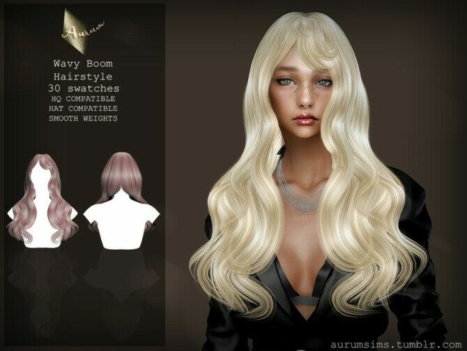 Wavy Boom – Female Hairstyle 012 By Aurummusik Sims 4 CC