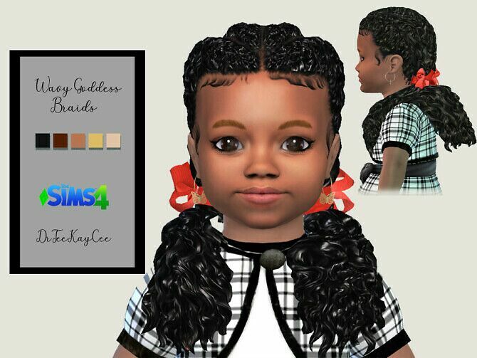 Wavy Goddess Pigtails Toddler By Drteekaycee Sims 4 CC