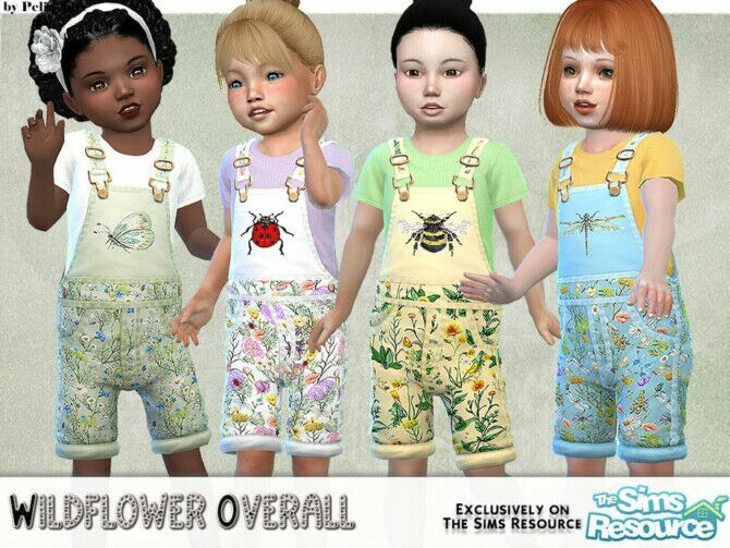 Wildflower Short Overall By Pelineldis Sims 4 CC