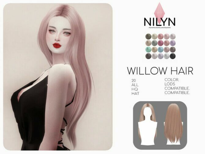 Willow Hair By Nilyn Sims 4 CC