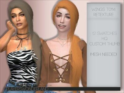 Wings T0114 Hair Retexture By Playerswonderland Sims 4 CC