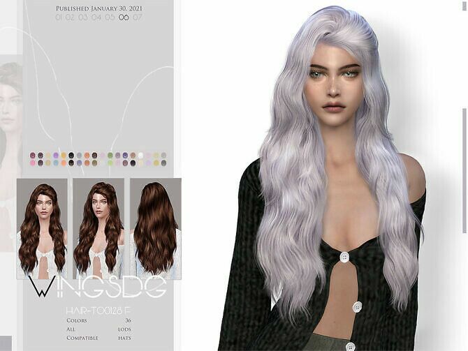 Wings-To0128 Hair By Wingssims Sims 4 CC