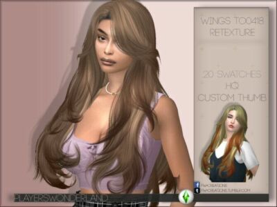 Wings TO0418 Hair Retexture By Playerswonderland Sims 4 CC