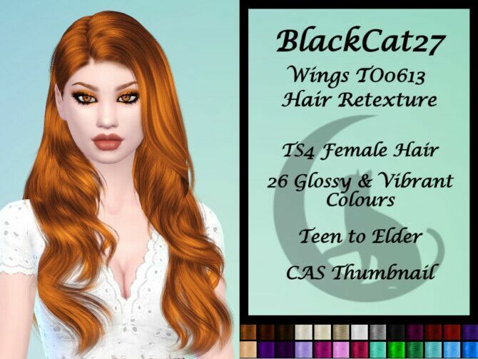 Wings To0613 Hair Retexture By Blackcat27 Sims 4 CC