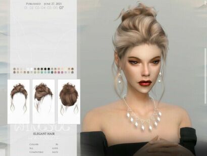 Wings-To0628 Elegant Hair By Wingssims Sims 4 CC