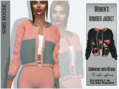 Women’s Bomber Jacket By Sims House Sims 4 CC