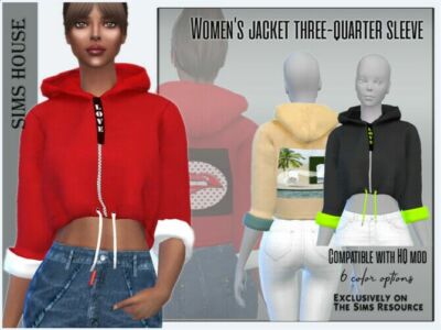 Women’s Jacket Three-Quarter Sleeve By Sims House Sims 4 CC
