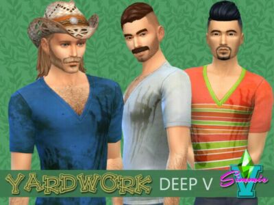 Yardwork Deep V TEE By Simmiev Sims 4 CC