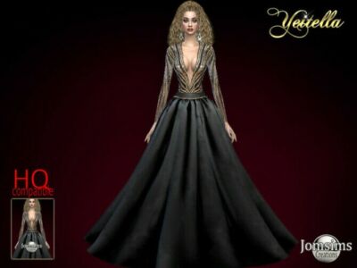 Yeitella Gown By Jomsims Sims 4 CC