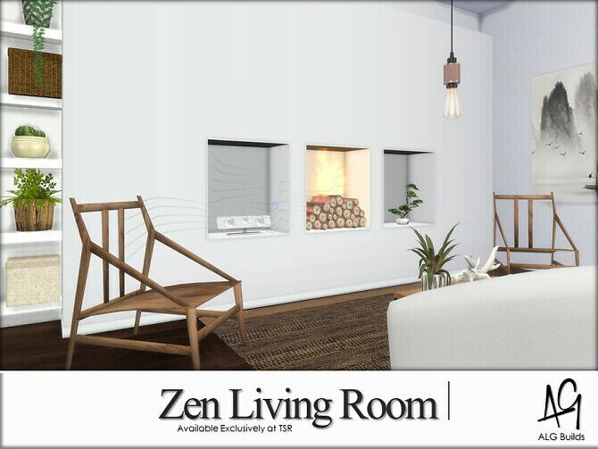 ZEN Living Room By Algbuilds Sims 4 CC