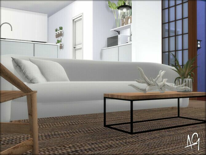 sims 4 cc zen living room by algbuilds 2