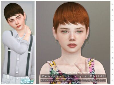 Zendaya Hairstyle [Child] By Darknightt Sims 4 CC