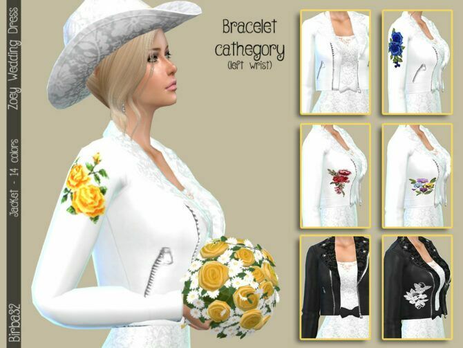 Zoey Roses Jacket ACC By Birba32 Sims 4 CC