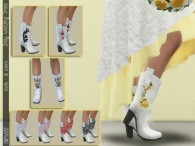 Zoey Texan Boots By Birba32 Sims 4 CC
