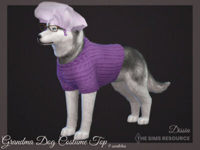 Grandma DOG Costume TOP By Dissia Sims 4 CC