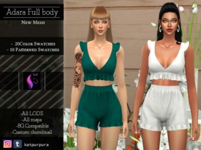Adara Full Body Outfit By Katpurpura Sims 4 CC