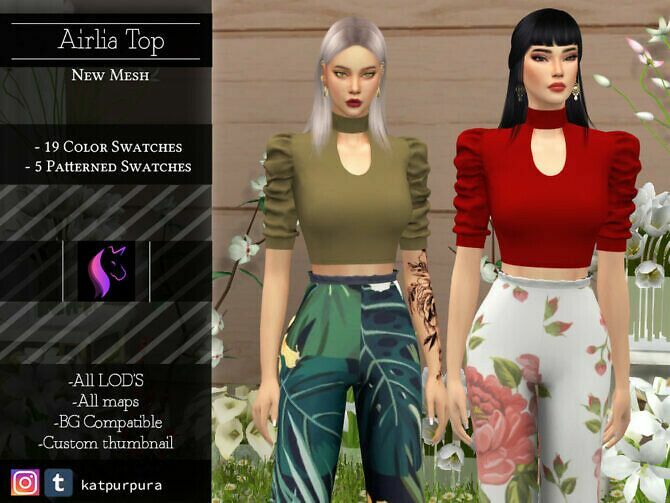 Airlia TOP By Katpurpura Sims 4 CC