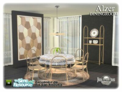 Alzer Dining Room By Jomsims Sims 4 CC