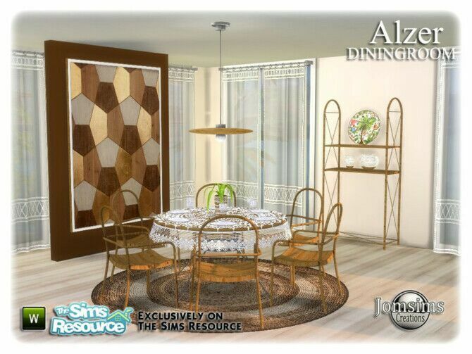 sims 4 cc alzer dining room by jomsims 4