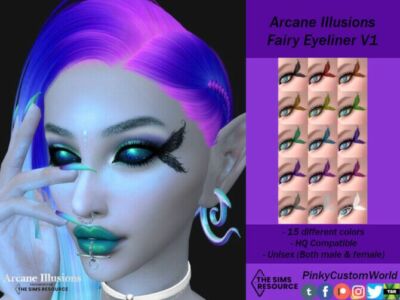 Arcane Illusions – Fairy Eyeliner V1 By Pinkycustomworld Sims 4 CC