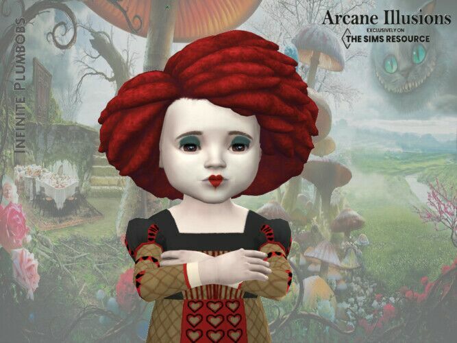 Arcane Illusions Toddler Queen Of Hearts Face Paint By Infiniteplumbobs Sims 4 CC