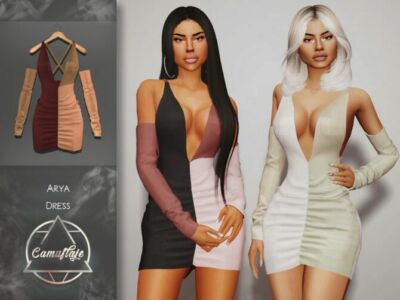 Arya Dress By Camuflaje Sims 4 CC