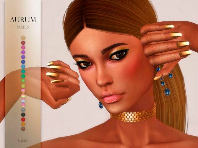 Aurum Nails By Suzue Sims 4 CC