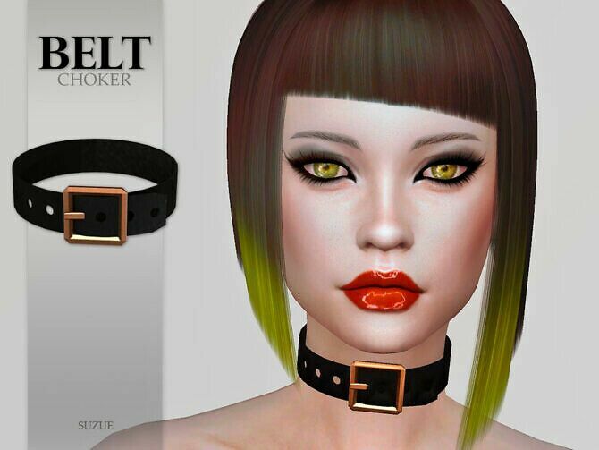 Belt Choker By Suzue Sims 4 CC