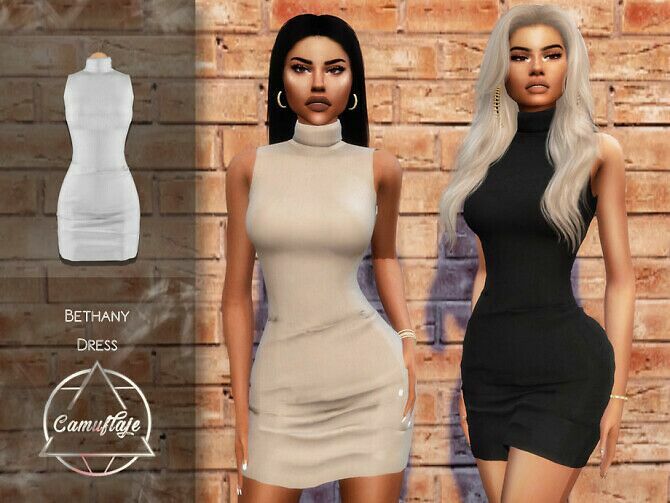 Bethany Dress By Camuflaje Sims 4 CC