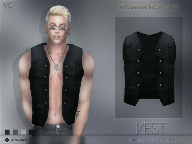 Biker Vest By Mathcope Sims 4 CC