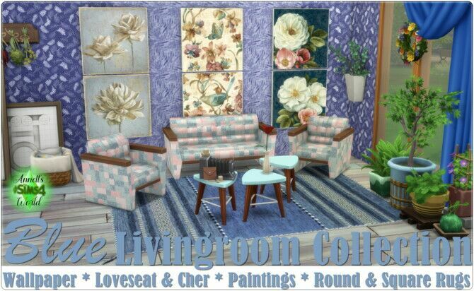 sims 4 cc blue livingroom collection at annetts sims 4 welt 2