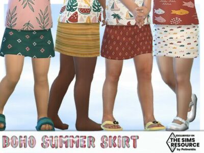 Boho Summer Mini Skirt By Pelineldis Sims 4 CC