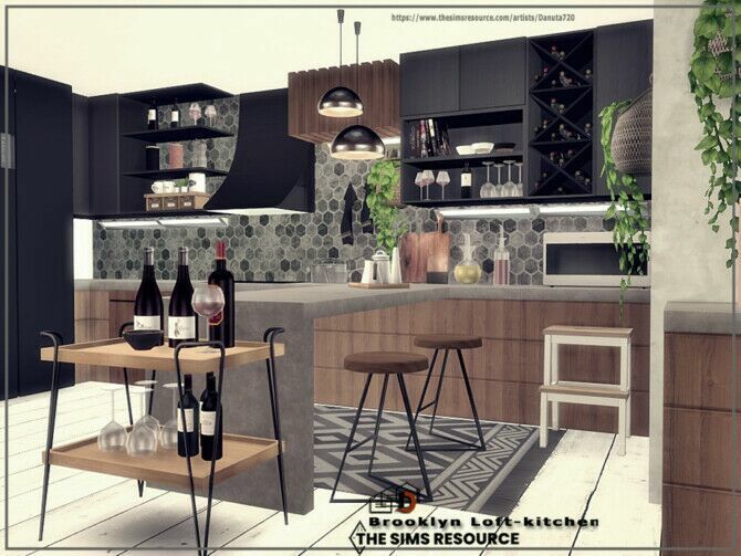 Brooklyn Loft-Kitchen By Danuta720 Sims 4 CC