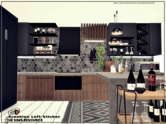 sims 4 cc brooklyn loft kitchen by danuta720 2