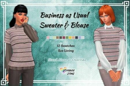 Business Sweater & Blouse At Strenee Sims Sims 4 CC