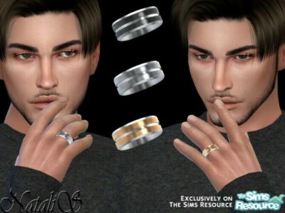 Carved Wedding Band Male SET By Natalis Sims 4 CC
