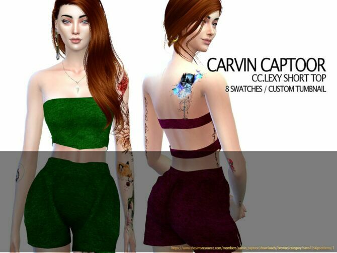 CC Lexy Short TOP By Carvin Captoor Sims 4 CC