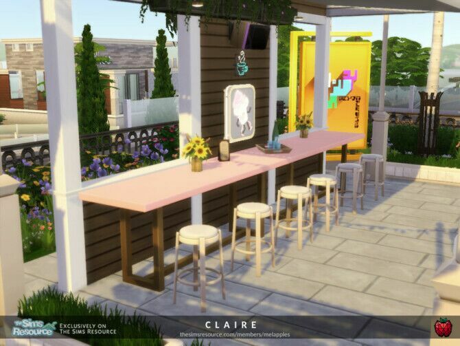 sims 4 cc claire restaurant by melapples 3