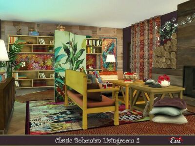 Classic Bohemian Livingroom 2 By EVI Sims 4 CC