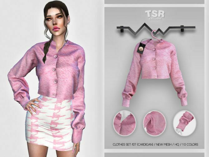 Clothes SET-107 Cardigan BD412 By Busra-Tr Sims 4 CC