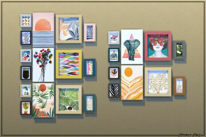 sims 4 cc collage wall art sets at strenee sims 2