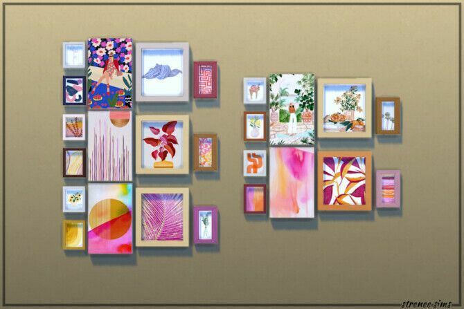 sims 4 cc collage wall art sets at strenee sims 3