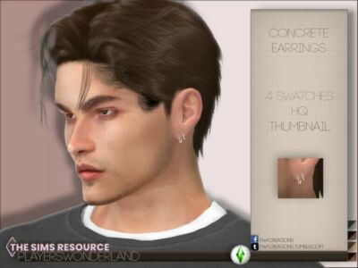 Concrete Earrings By Playerswonderland Sims 4 CC