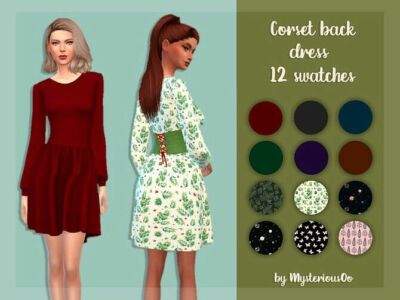 Corset Back Dress By Mysteriousoo Sims 4 CC