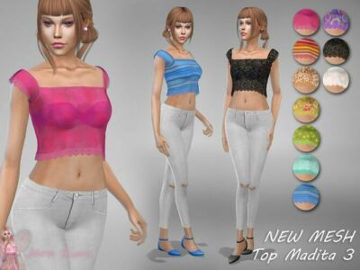 Crop TOP Madita 3 By Jaru Sims Sims 4 CC