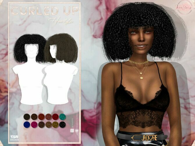 Curled UP Hair By Javasims Sims 4 CC