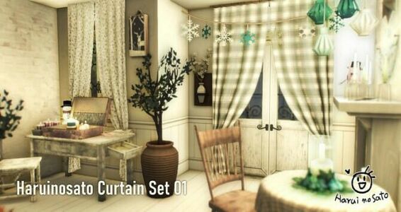 Curtain SET 01 At Haruinosato’s CC Sims 4 CC