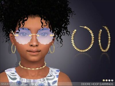 Deidre Hoop Earrings For Kids By Feyona Sims 4 CC