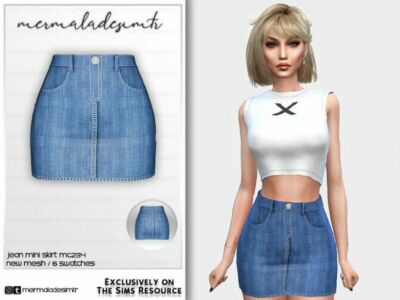 Denim Mini Skirt MC234 By Mermaladesimtr Sims 4 CC