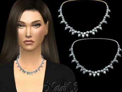 Diamond Cluster Necklace By Natalis Sims 4 CC
